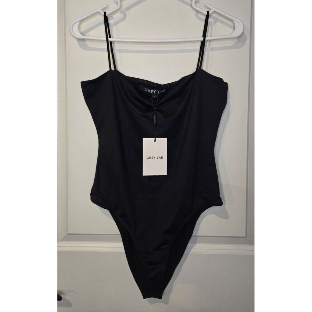 Grey Lab Anthropologie Black Cami Bodysuit New With Tags Size Medium